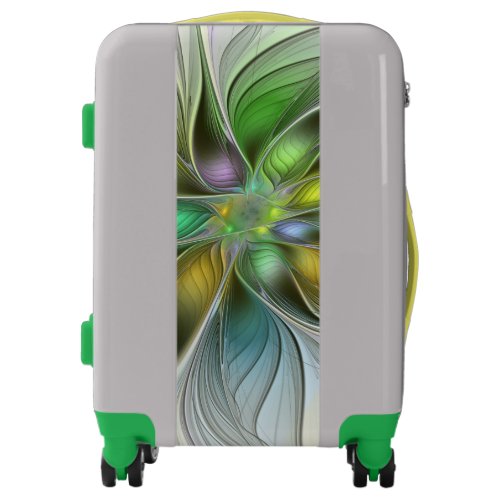 Colorful Fantasy Flower Modern Abstract Fractal Luggage