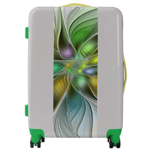 Colorful Fantasy Flower Modern Abstract Fractal Luggage