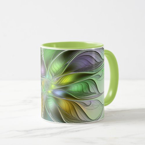 Colorful Fantasy Flower Modern Abstract Fractal Mug