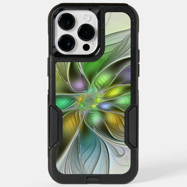 Colorful Fantasy Flower Modern Abstract Fractal Otterbox iPhone Case (Back)