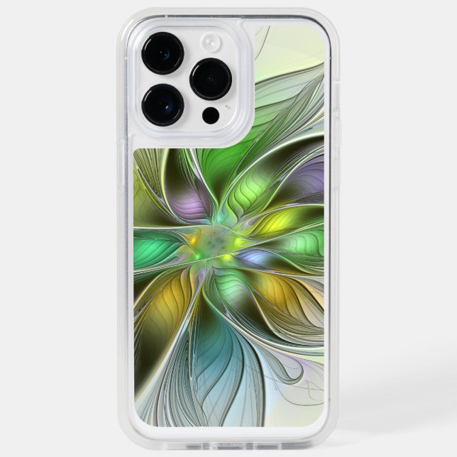 Colorful Fantasy Flower Modern Abstract Fractal Otterbox iPhone Case (Back)