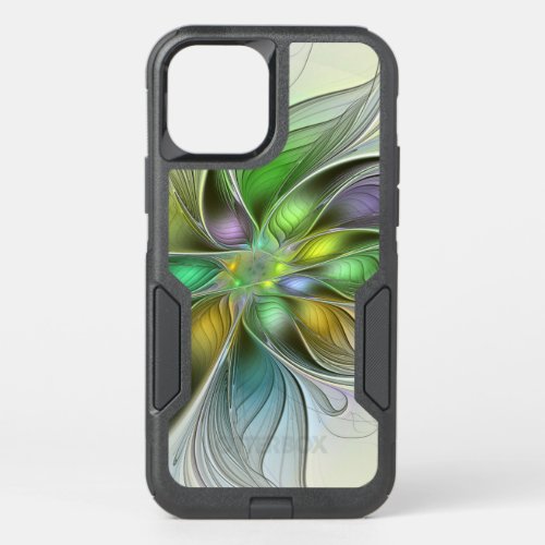 Colorful Fantasy Flower Modern Abstract Fractal OtterBox Commuter iPhone 12 Case