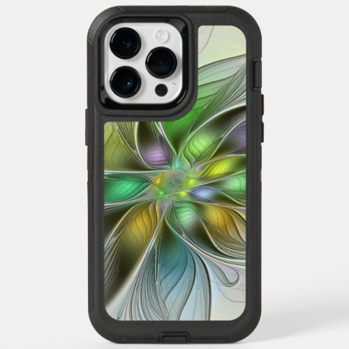 Colorful Fantasy Flower Modern Abstract Fractal OtterBox iPhone 14 Pro Max Case