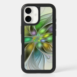Colorful Fantasy Flower Modern Abstract Fractal iPhone 16 Case