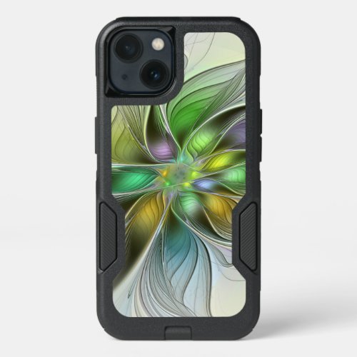 Colorful Fantasy Flower Modern Abstract Fractal iPhone 13 Case