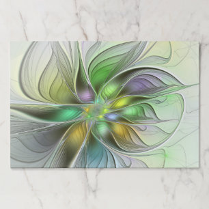 Colorful Fantasy Flower Modern Abstract Fractal Paper Pad