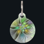 Colorful Fantasy Flower Modern Abstract Fractal Pet ID Tag<br><div class="desc">A colorful fractal art fantasy flower,  extraordinary, 
abstract and modern. The colors and shapes make this
floral work of art an eye-catcher and a decorative design
for your pet tag and more.</div>