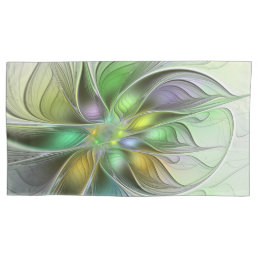 Colorful Fantasy Flower Modern Abstract Fractal Pillow Case