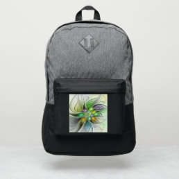 Colorful Fantasy Flower Modern Abstract Fractal Port Authority&#174; Backpack