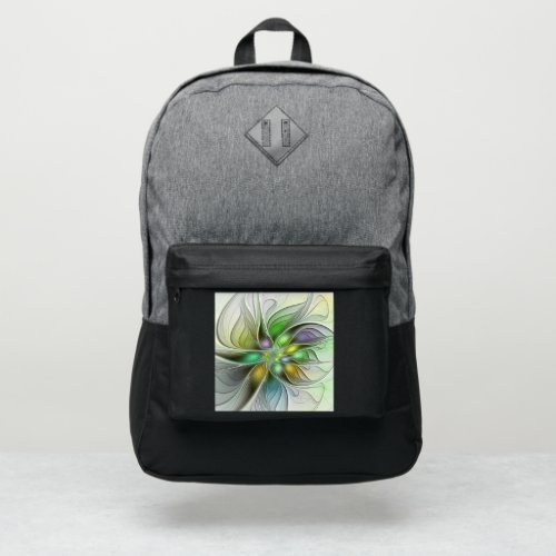 Colorful Fantasy Flower Modern Abstract Fractal Port Authority Backpack