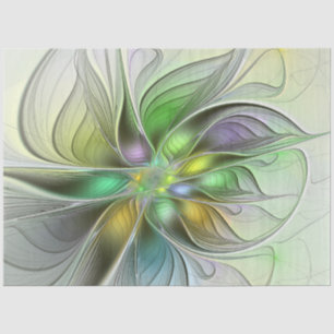 Colorful Fantasy Flower Modern Abstract Fractal Tissue Paper