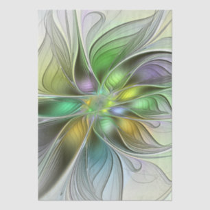 Colorful Fantasy Flower Modern Abstract Fractal Tissue Paper