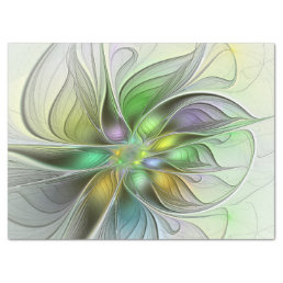 Colorful Fantasy Flower Modern Abstract Fractal Tissue Paper