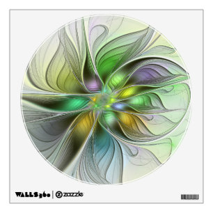 Colorful Fantasy Flower Modern Abstract Fractal Wall Decal