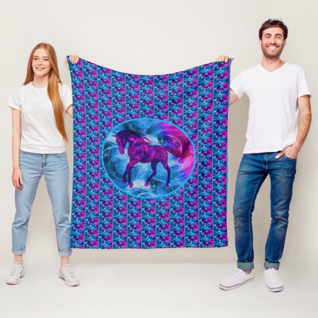 Colorful Fantasy Horse Animal   Fleece Blanket (In Situ)