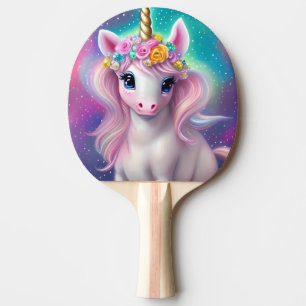 Colorful Fantasy Kawaii Unicorn Ping Pong Paddle