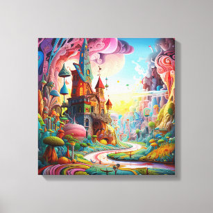Colorful fantasy land canvas print