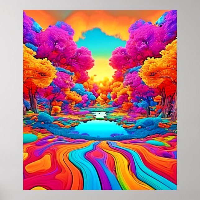 Colorful Fantasy Landscape Poster (Front)