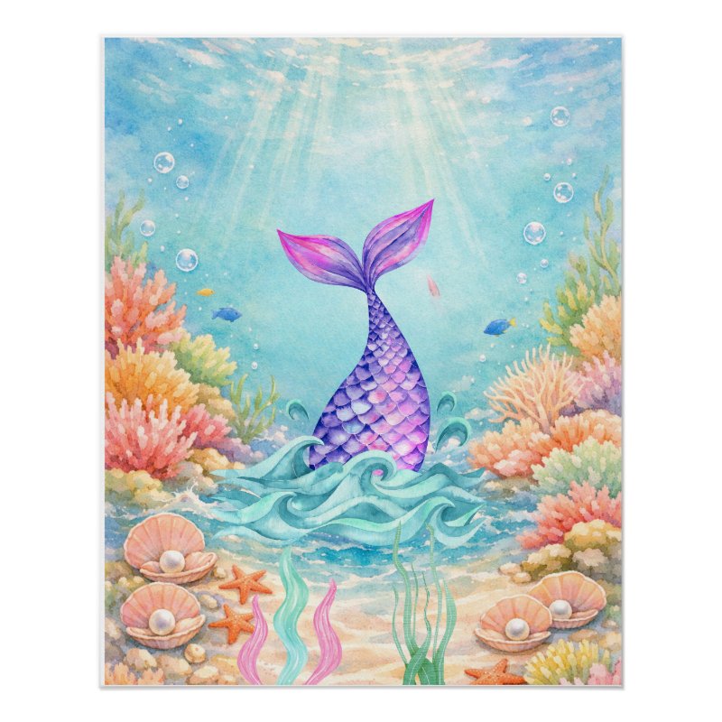 Colorful Fantasy Mermaid Wall Art