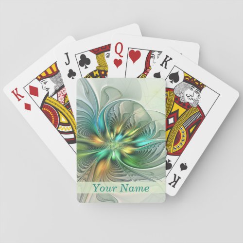 Colorful Fantasy Modern Abstract Art Flower Name Playing Cards