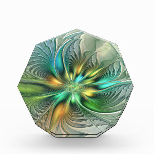 Colorful Fantasy Modern Abstract Flower Fractal Acrylic Award
