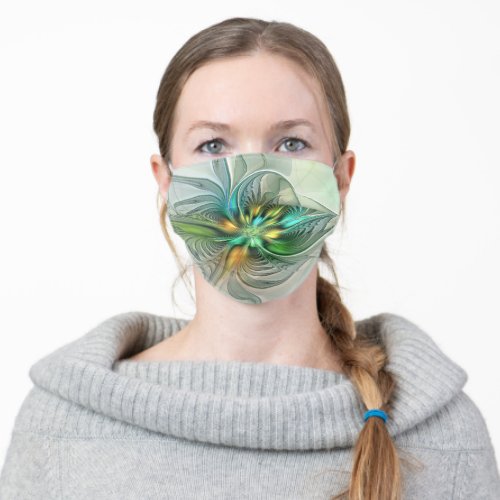 Colorful Fantasy Modern Abstract Flower Fractal Adult Cloth Face Mask