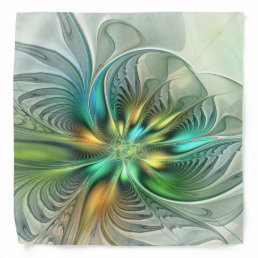 Colorful Fantasy Modern Abstract Flower Fractal Bandana