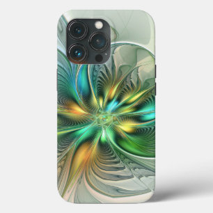 Colorful Fantasy Modern Abstract Flower Fractal iPhone 13 Pro Case