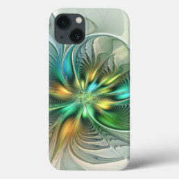 Colorful Fantasy Modern Abstract Flower Fractal iPhone 13 Case