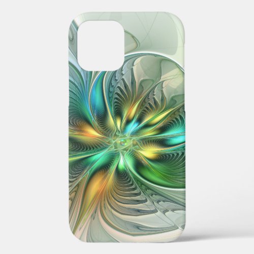 Colorful Fantasy Modern Abstract Flower Fractal iPhone 12 Case