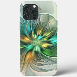 Colorful Fantasy Modern Abstract Flower Fractal iPhone 13 Pro Max Case