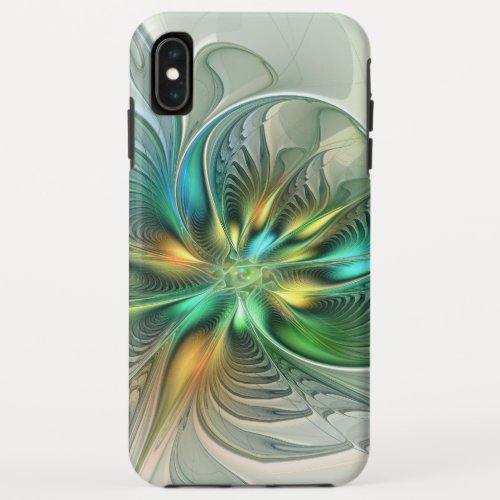 Colorful Fantasy Modern Abstract Flower Fractal iPhone XS Max Case