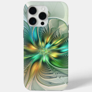 Colorful Fantasy Modern Abstract Flower Fractal iPhone 15 Pro Max Case