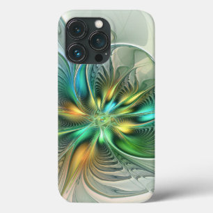 Colorful Fantasy Modern Abstract Flower Fractal iPhone 13 Pro Case