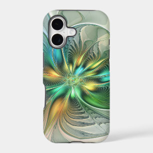 Colorful Fantasy Modern Abstract Flower Fractal iPhone 17 Case