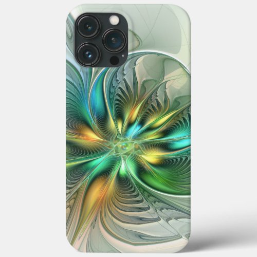 Colorful Fantasy Modern Abstract Flower Fractal iPhone 13 Pro Max Case