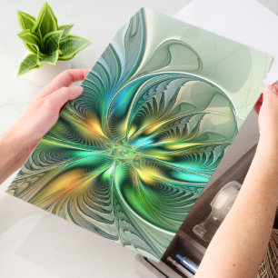 Colorful Fantasy Modern Abstract Flower Fractal Envelope Mailers