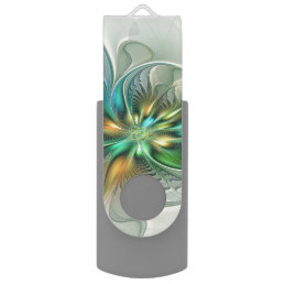 Colorful Fantasy Modern Abstract Flower Fractal Flash Drive