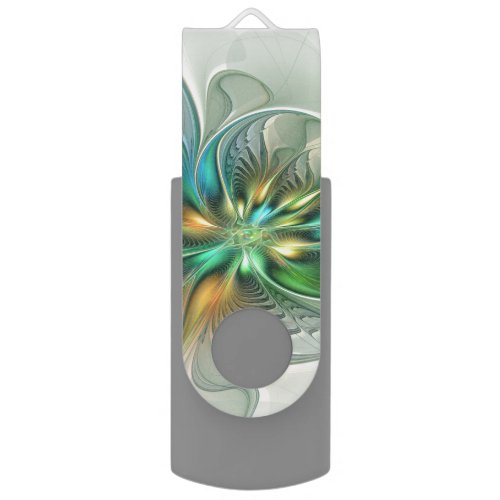 Colorful Fantasy Modern Abstract Flower Fractal Flash Drive