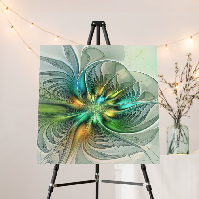 Colorful Fantasy Modern Abstract Flower Fractal Foam Board (In Situ (Stand))