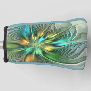 Colorful Fantasy Modern Abstract Flower Fractal Golf Head Cover