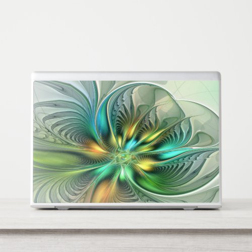 Colorful Fantasy Modern Abstract Flower Fractal HP Laptop Skin