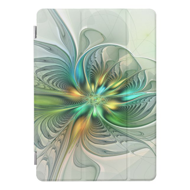 Colorful Fantasy Modern Abstract Flower Fractal iPad Pro Cover (Front)
