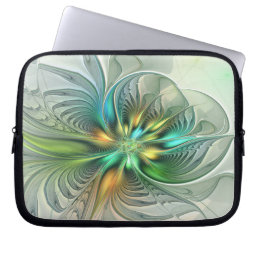 Colorful Fantasy Modern Abstract Flower Fractal Laptop Sleeve