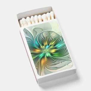 Colorful Fantasy Modern Abstract Flower Fractal Matchboxes