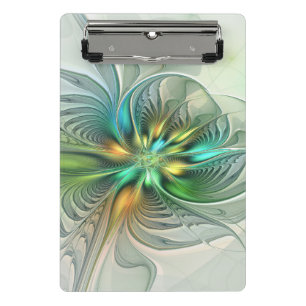 Colorful Fantasy Modern Abstract Flower Fractal Mini Clipboard