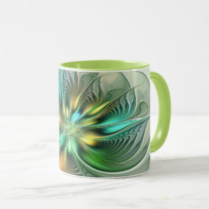 Colorful Fantasy Modern Abstract Flower Fractal Mug