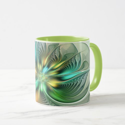 Colorful Fantasy Modern Abstract Flower Fractal Mug
