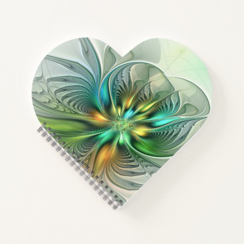 Colorful Fantasy Modern Abstract Flower Fractal Notebook
