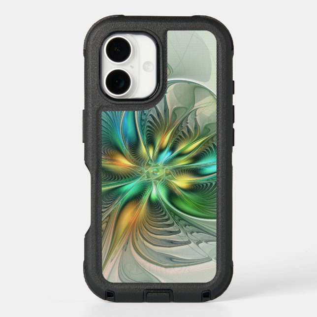 Colorful Fantasy Modern Abstract Flower Fractal Otterbox iPhone Case (Back)